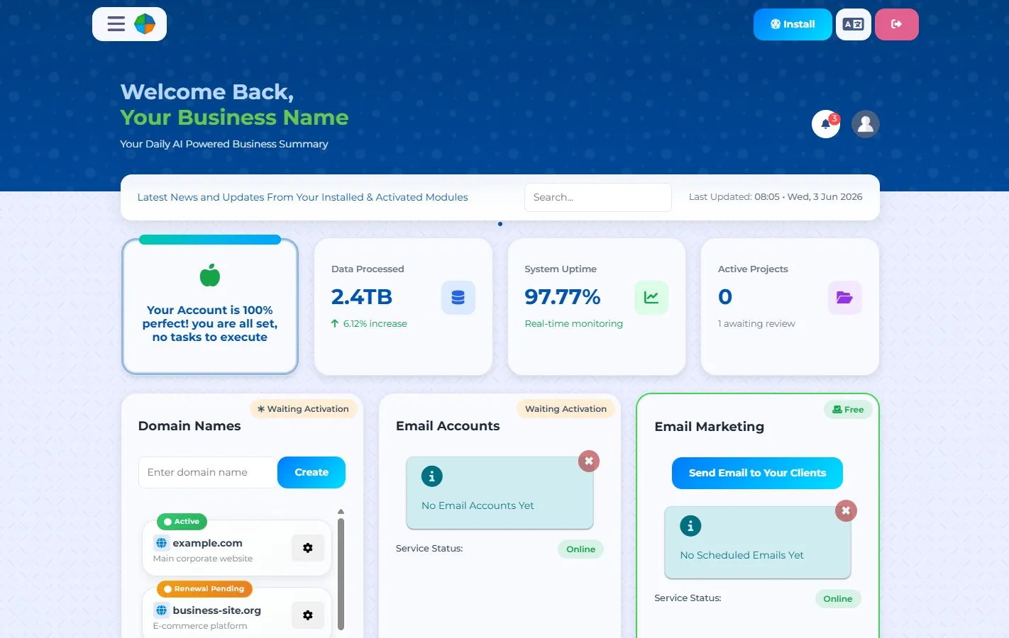 Dashboard Interface